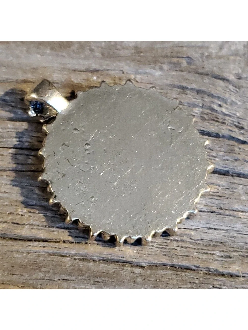 Vintage Black Leather Embossed Swirls Bali Style Bail Silver Pewter Pendant